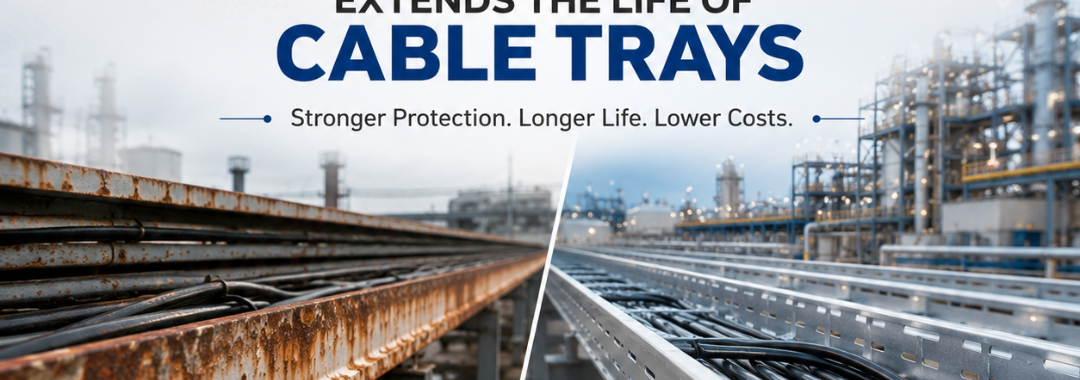 Hot Dip Galvanized Cable Tray providing corrosion protection and longer service life