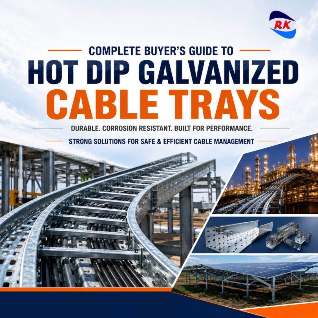 Hot Dip Galvanized Cable Tray installation for industrial cable management by RK Engineering