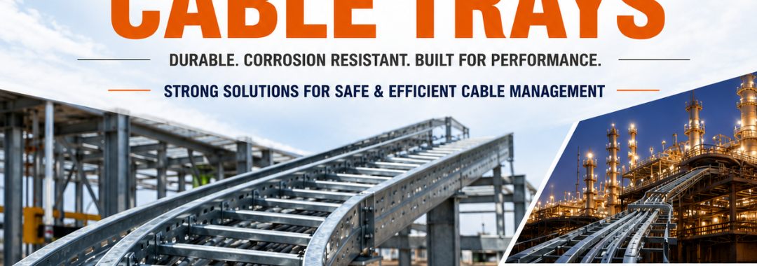 Hot Dip Galvanized Cable Tray installation for industrial cable management by RK Engineering