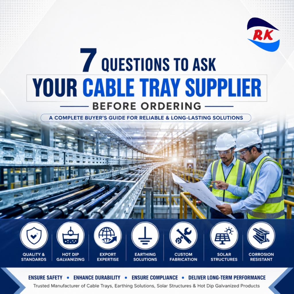 Hot Dip Galvanized Cable Tray Manufacturer in India - RK Engineering