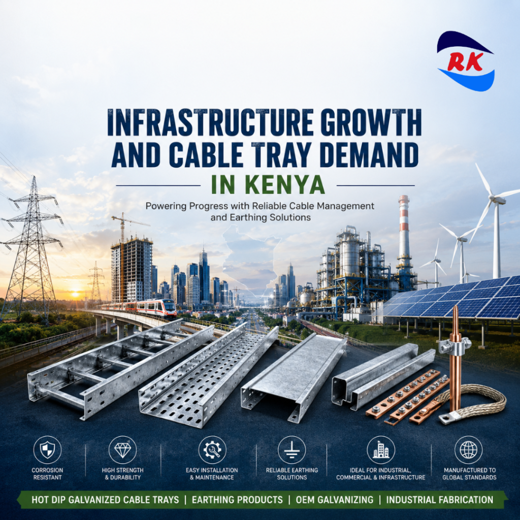 Infrastructure Growth and Cable Tray Demand in Kenya using GI Cable Tray and HDG Cable Tray solutions