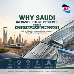 Hot Dip Galvanized Products for Saudi Infrastructure Projects by RK Engineering