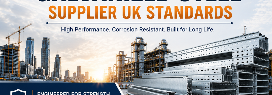 Heavy Duty Galvanized Steel Supplier UK Standards by RK Engineering featuring hot dip galvanized cable trays, earthing solutions, and industrial steel fabrication.