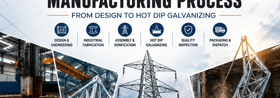 Transmission Tower Manufacturing Process from Design to Hot Dip Galvanizing